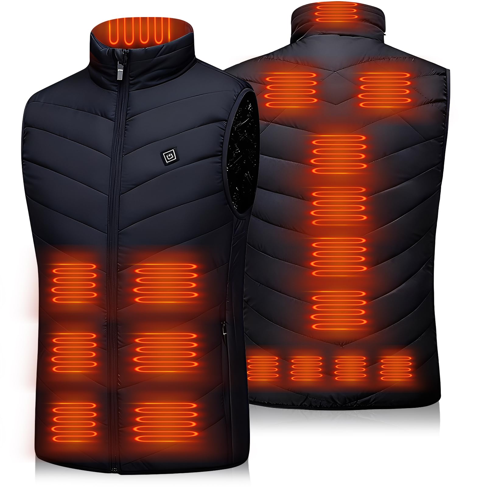 Gilet chauffant, veste chauffante avec batterie externe, gilet chauffant intelligent à double contrôle, gilet chauffant d'extérieur et d'hiver