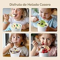 Vista 8 de Máquina de helados enrollados, bandeja de rodillo de helado instantáneo con tapa y 2 espátulas, placa fría de acero inoxidable de grado alimenticio