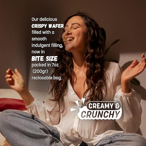 Miniatura 4 de Pirucream Paquete de rollos de obleas Bites  2 chocolate con avellana, 1 doble chocolate, 1 crema de coco, crujientes rellenos de obleas enrolladas,