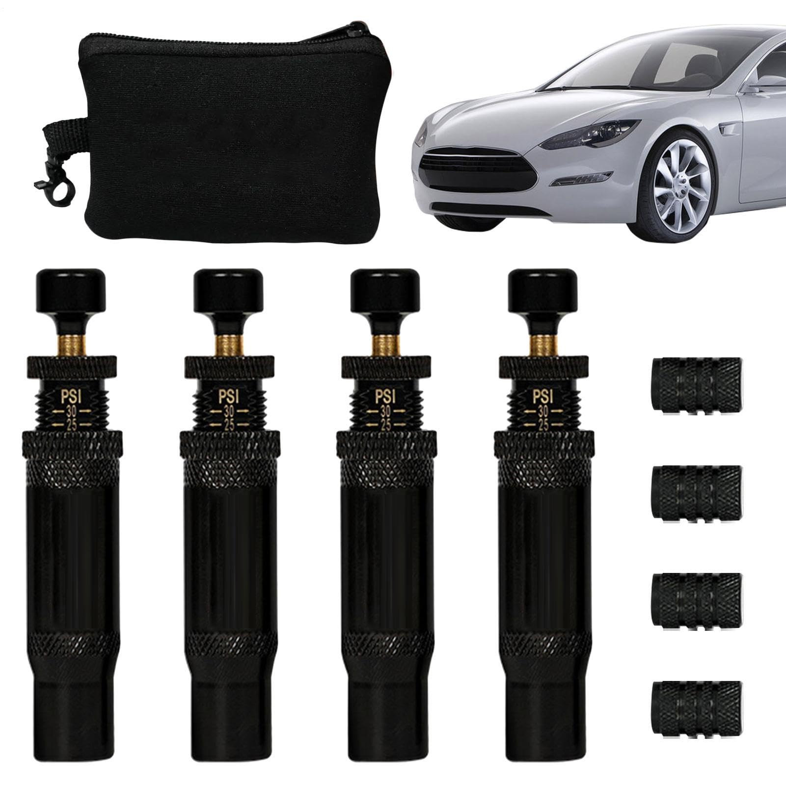 Generisch Lot de 4 soupapes de dégonflage de pneu - Réduction rapide de la pression - Outil de dégonflage automatique de voiture, entretien des sentiers 4 x 4, kit de valves de pneu SUV universelles