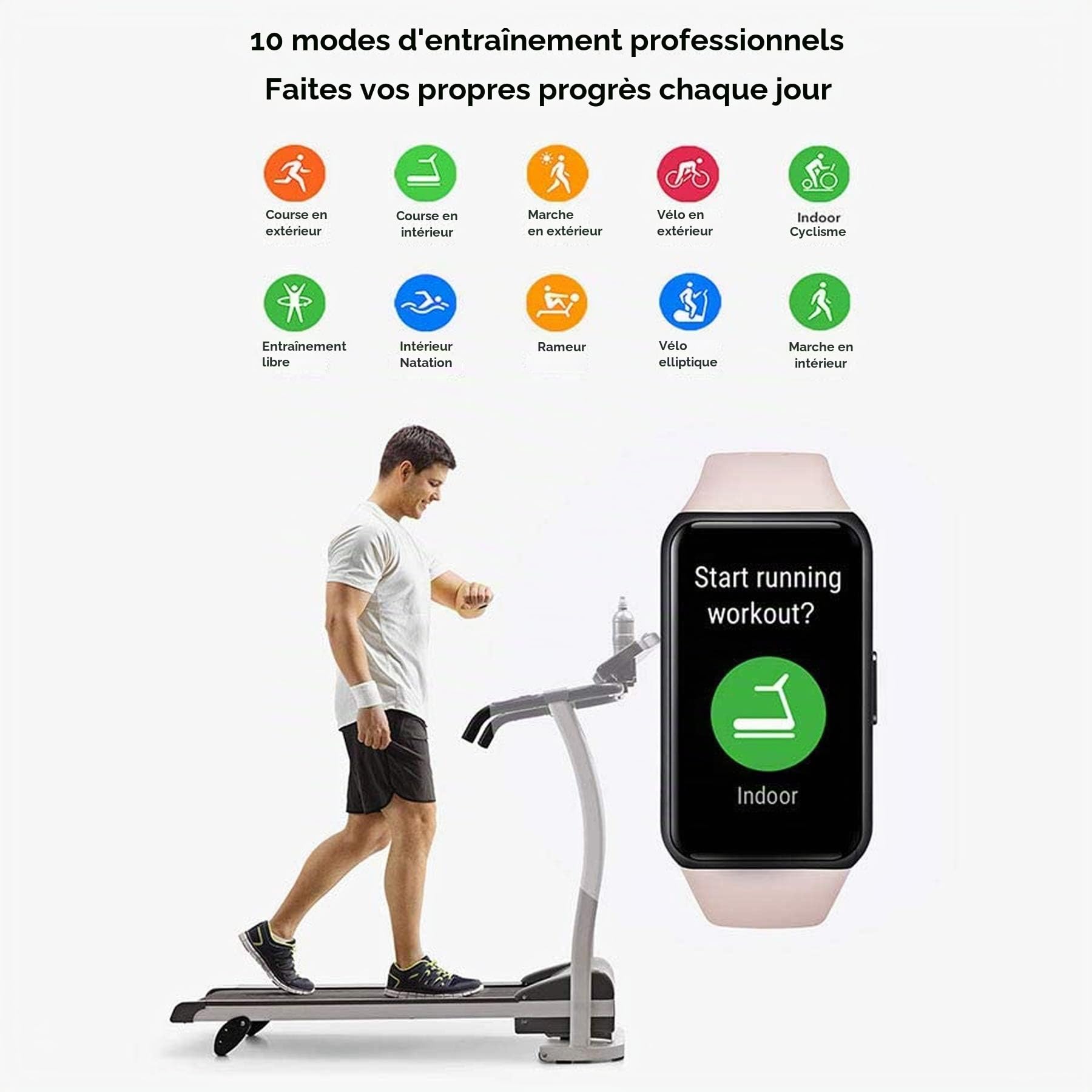 HONOR Band 6 Bracelet intelligent Plein écran 1.47 "AMOLED Écran tactile couleur SpO2 Fréquence cardiaque Sommeil Stress Natation Activité Tracker Version globale, Noir