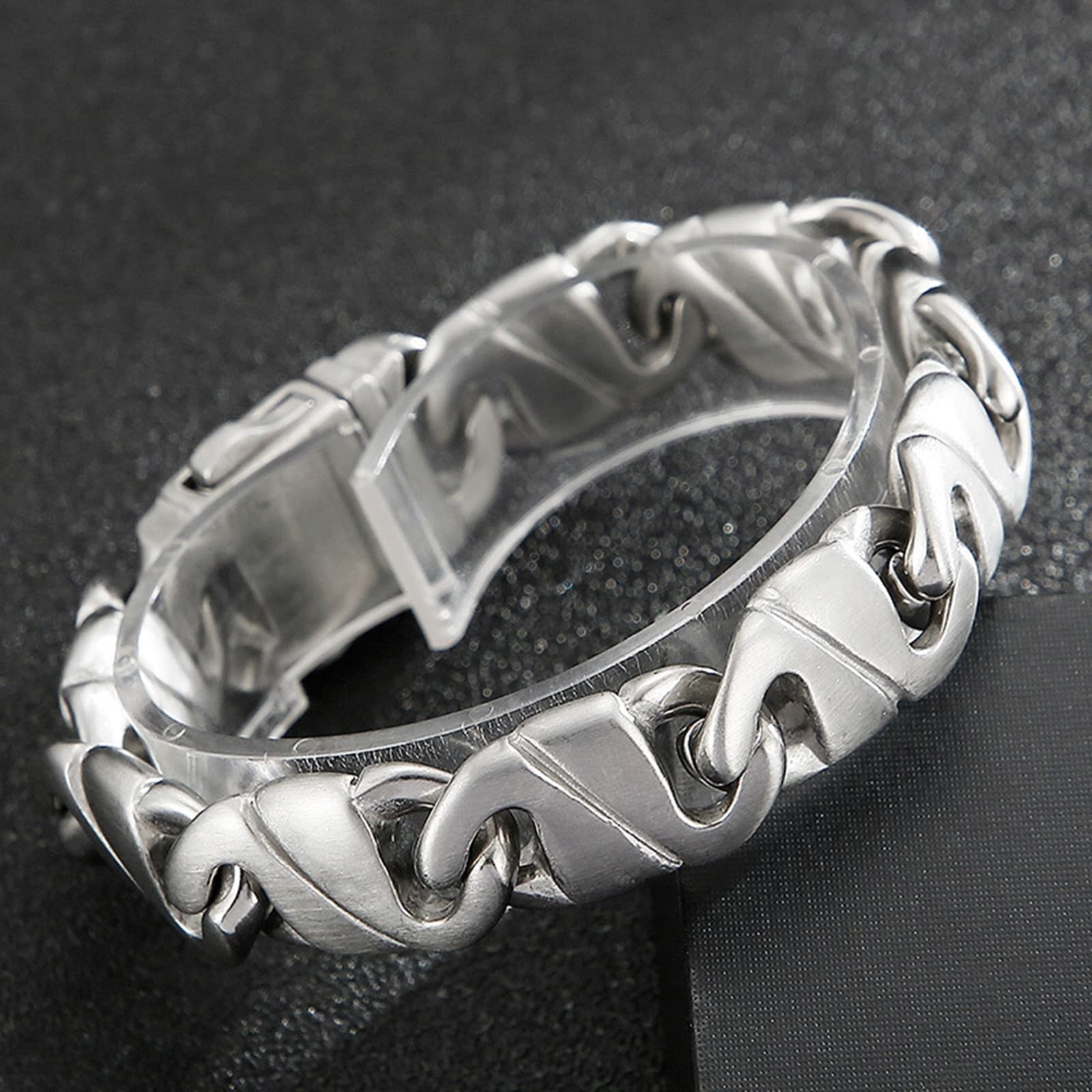 Armkette Herren in Edelstahl, Geometrisch Form Kettenschnalle Armreif Hip Hop Rapper Modeschmuck Zeitloser Herrenschmuck