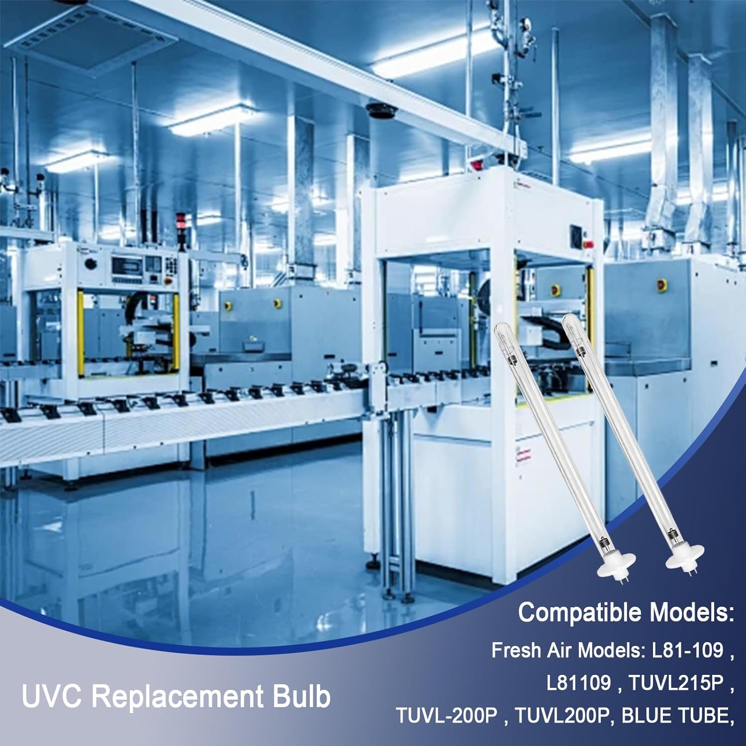 TUVL-215 15 Inch UVC Replacement Bulb 17W 254nm Quartz UV C Lamp Compatible with TUVL-200-E TUVL-200-P TUVL-215-P L81-109 Fresh Aire Blue Tube AHU Series 1 APCO MAG15 HVAC UV Light Bulb 1 Pack