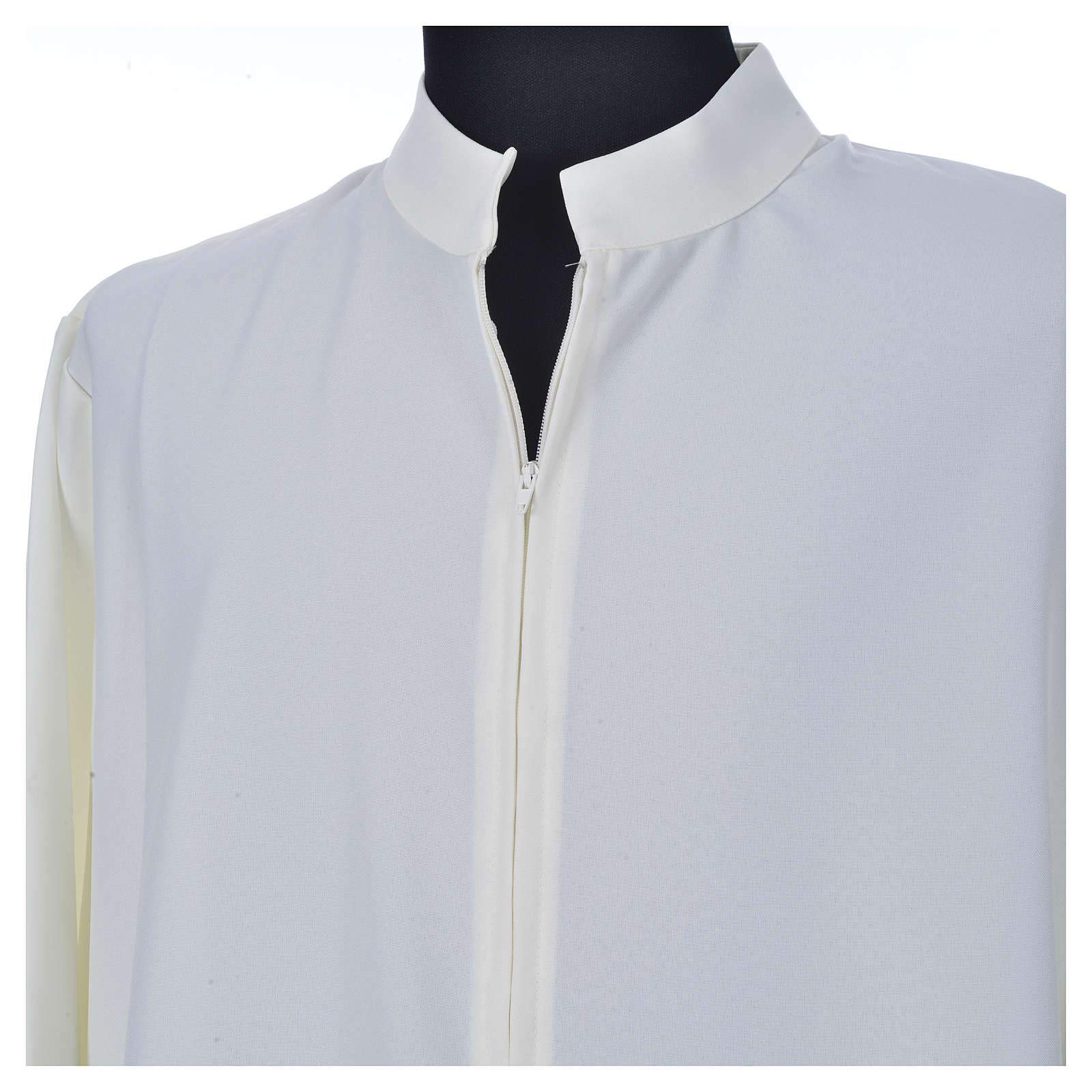 Holyart Camice avorio 100% poliestere semplice cerniera davanti