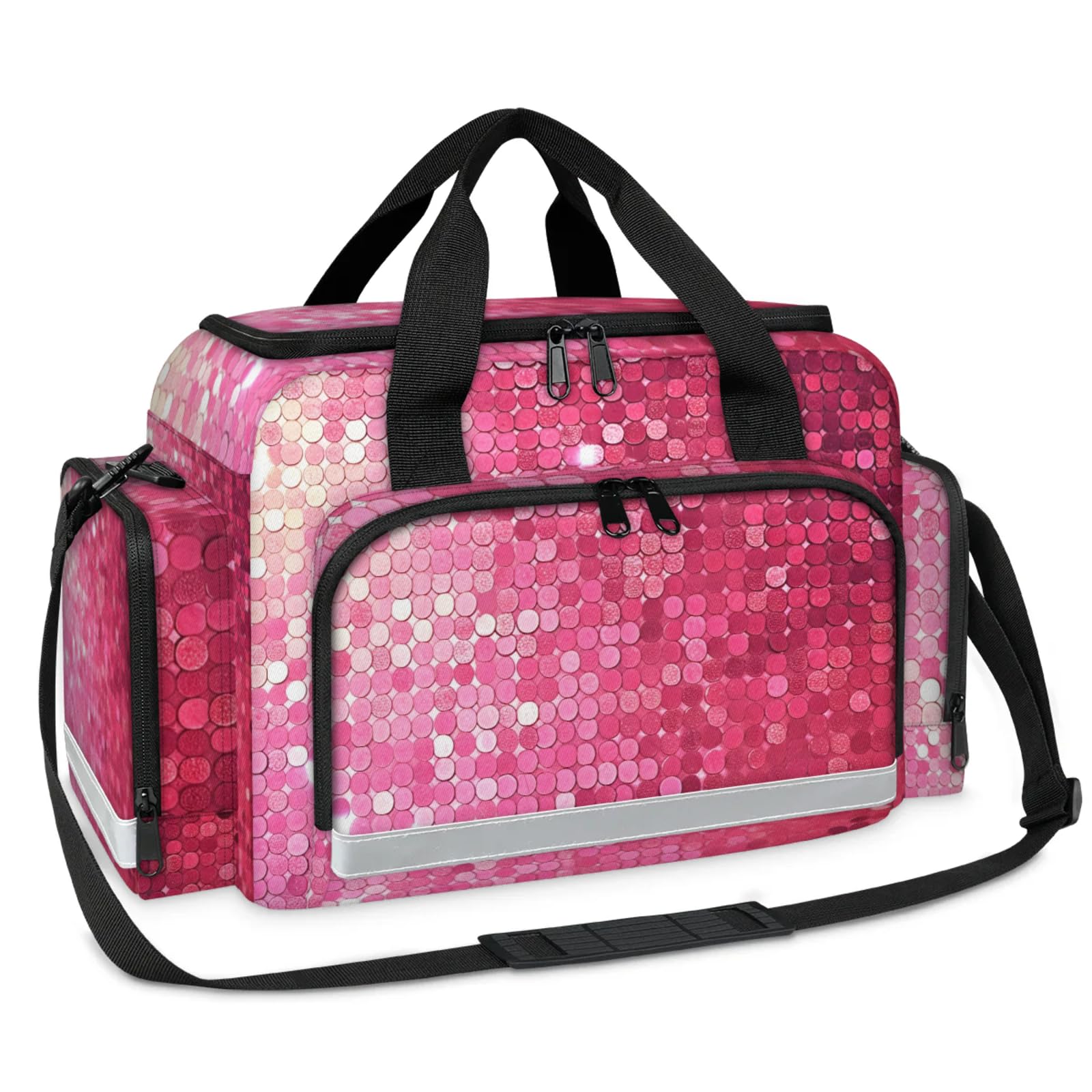 GzLeyigou First Aid Bags Empty, Checkered Plaid Emergency Bag First Aid Kit Multiple Compartment Kit Carrier On Call Trauma Bag For Paramedics Emergency Medical Supplies Kit