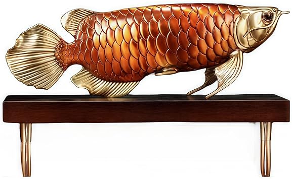 FENGSHUI-CAISHEN Top Brass Lucky Fish Statue & Figurine, Arowana Gift & Decor, Arowana Gifts for Men/Lovers,Feng Shui Decor & Gifts for Home,Feng Shui Statue,Chinese New Year Decoration Small
