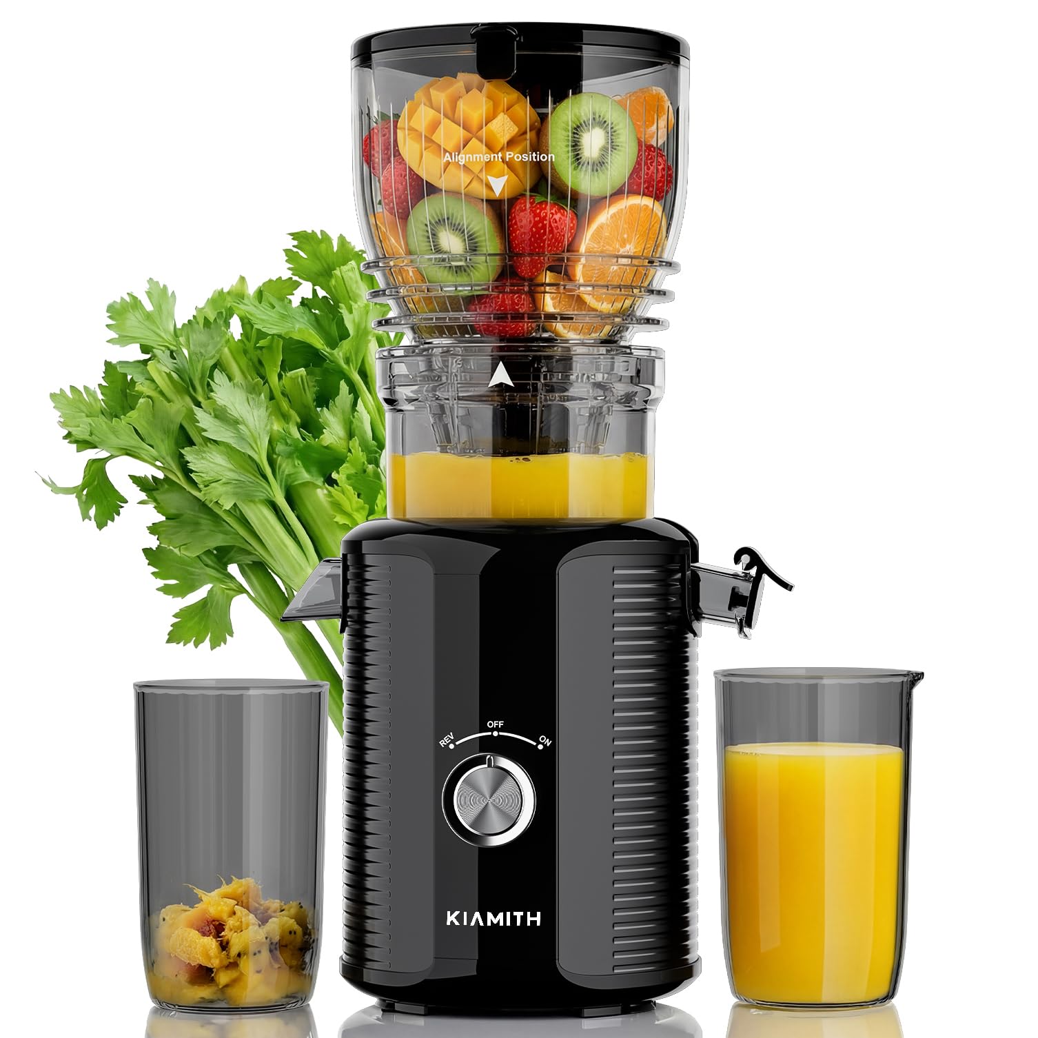 300W Cold Press Juicer with 5 8 Extra-Large Feed Chute Slow Masticating Juicer Machines for Fruits and Vegetables