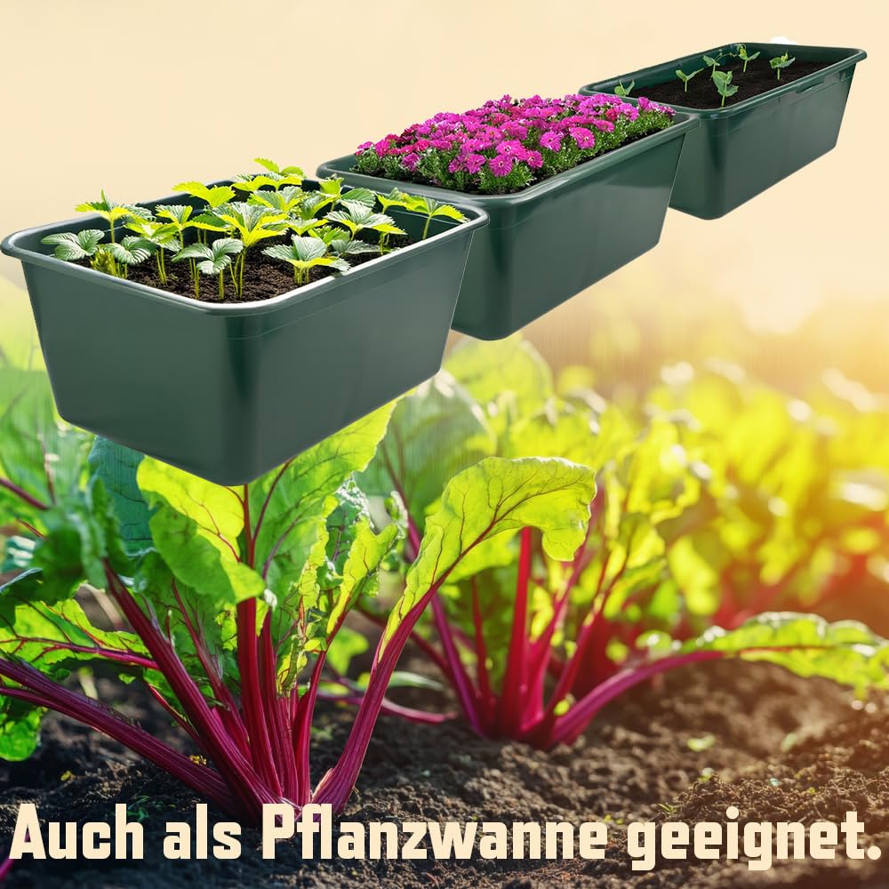 Petigi Wanna dla dzikich zwierząt, duża, nadaje się do kontaktu z żywnością, XXL, prostokątna, 90 l, plastikowa, pojemnik do ogrodu, koryto na wodę, prostokątna, zielona, do wyboru, liczba: 1