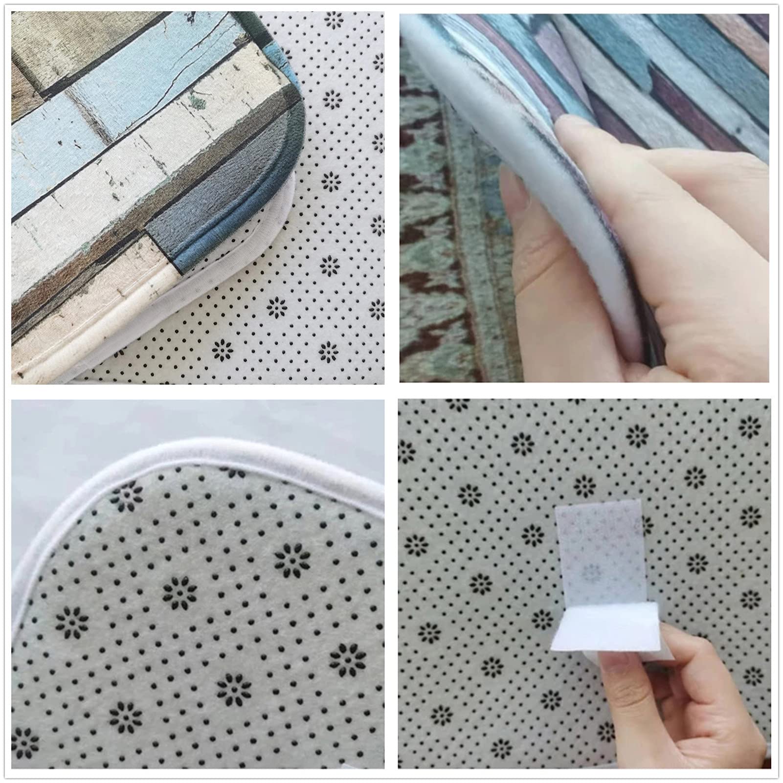Dywan schodowy Klocki Dywan Retro Prostokątny Stopnie schodowe Poliester Antypoślizgowe osłony schodów wewnętrznych, brązowe maty schodowe, wielokrotnego użytku i samoprzylepne, można prać w