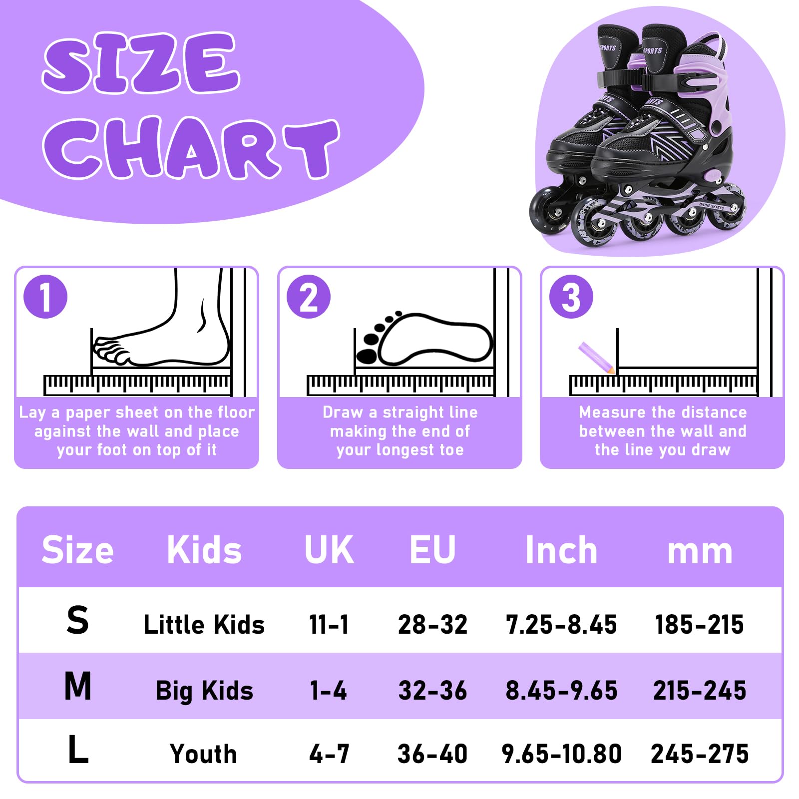 Pattini in Linea per Bambini Regolabili, Pattini Rotelle per Bambini con 4 Ruote Luminosi per principianti Ragazze e Ragazzi