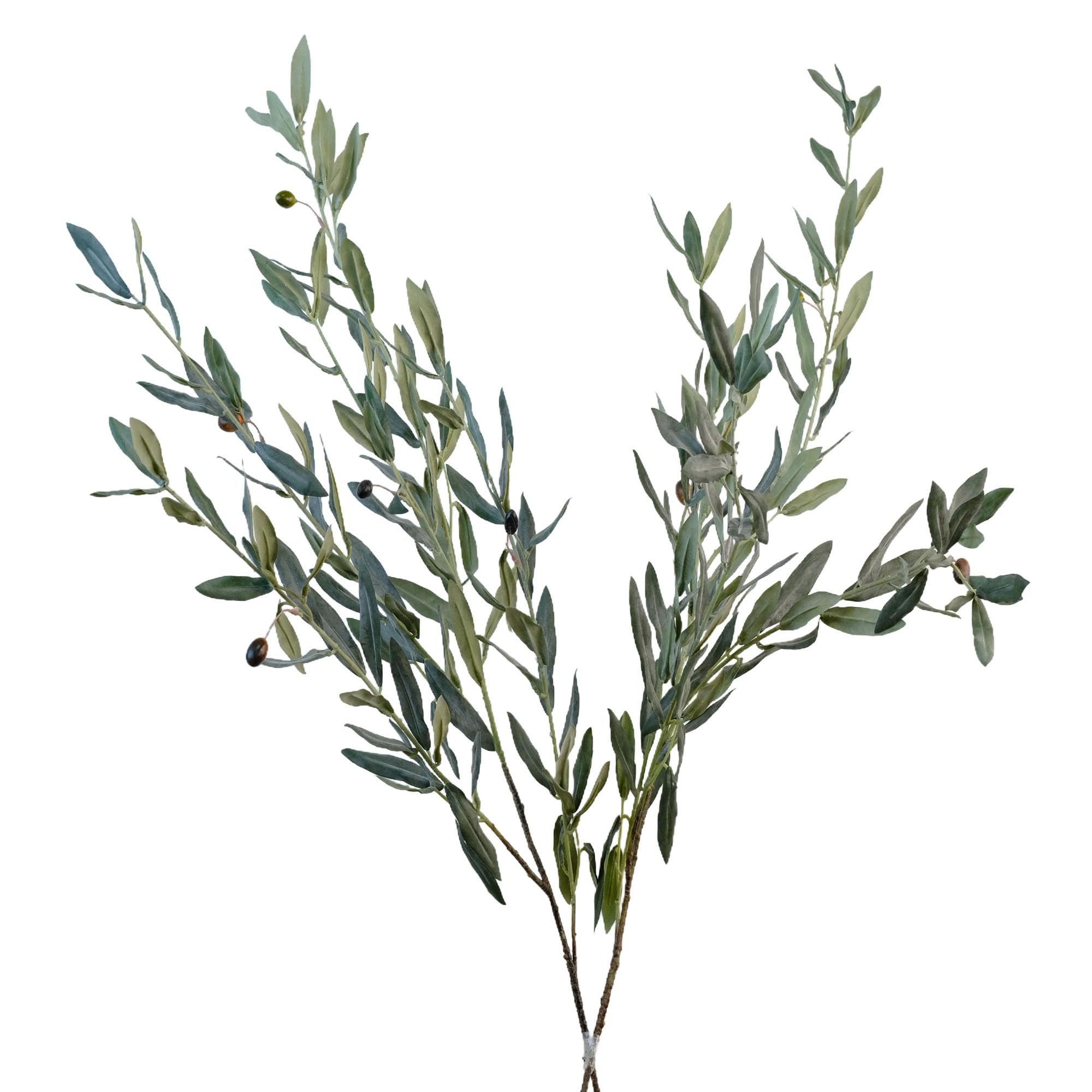 2pcs 45" Tall Olive Branches for Vases, Artificial Olive Tree Branches Faux Olive Leaves Stems Decor for Home Office Wedding Party Floral Arrangements1