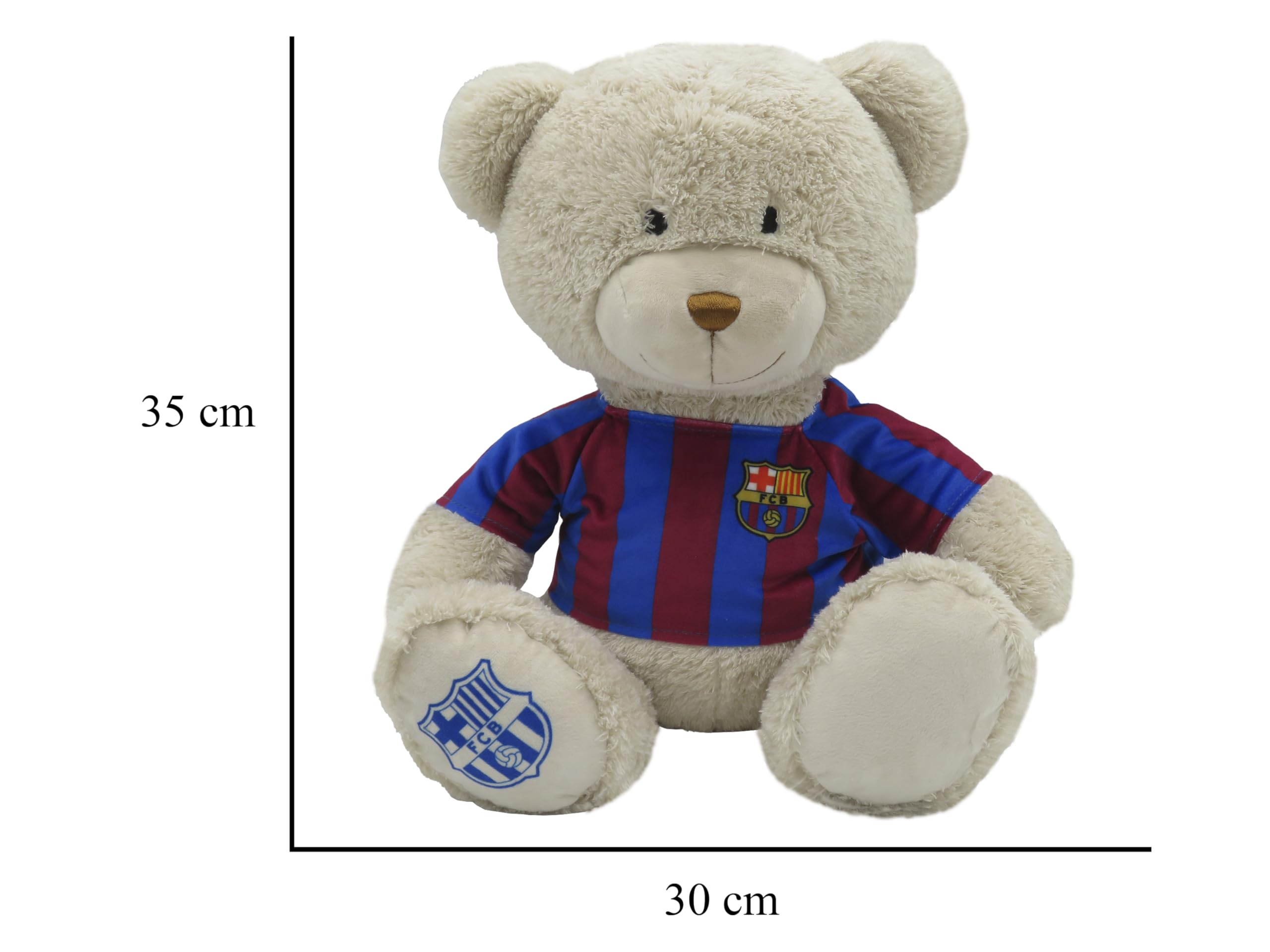 FC Barcelone Ours en Peluche 35 cm T-Shirt Barça Beige Officiel