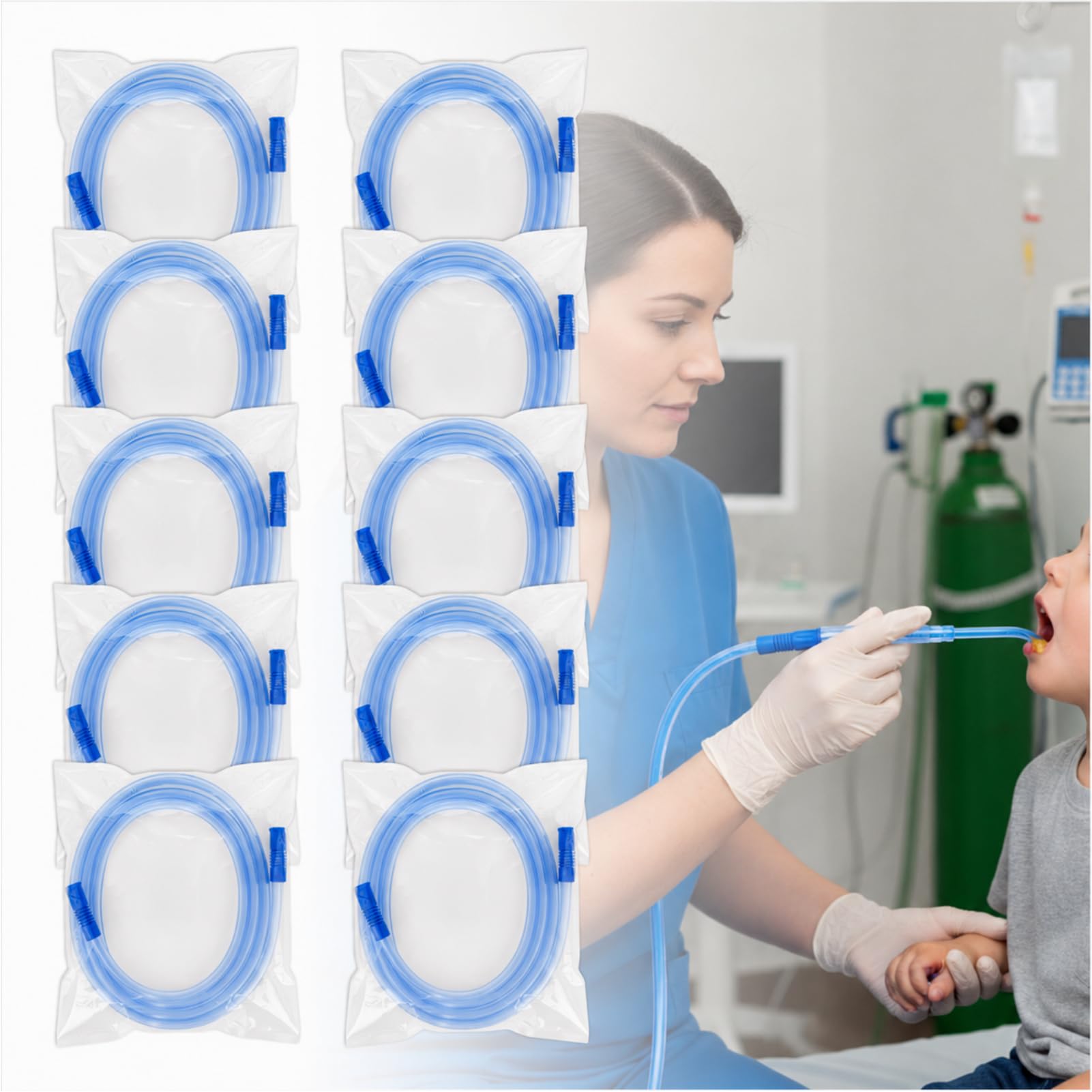 Tuyau d'extension d'aspiration flexible avec embout fileté pour soins dentaires