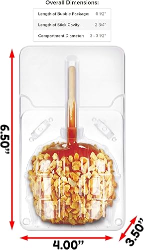 Miniatura 6 de Bits N Things Paquete de 50 cajas transparentes grandes de manzana confitada, ideal para manzanas estándar y de gran tamaño