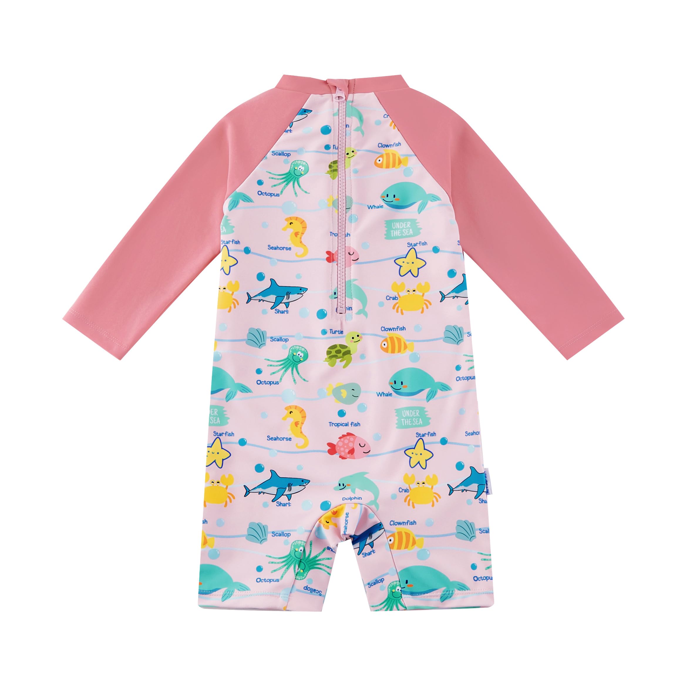 upandfast Traje de Baño Infantil UPF 50+ con Cremallera Trasera Segura y Broches en Entrepierna - Traje de Sol para Cambio Rápido de Pañal (3-36 Meses)