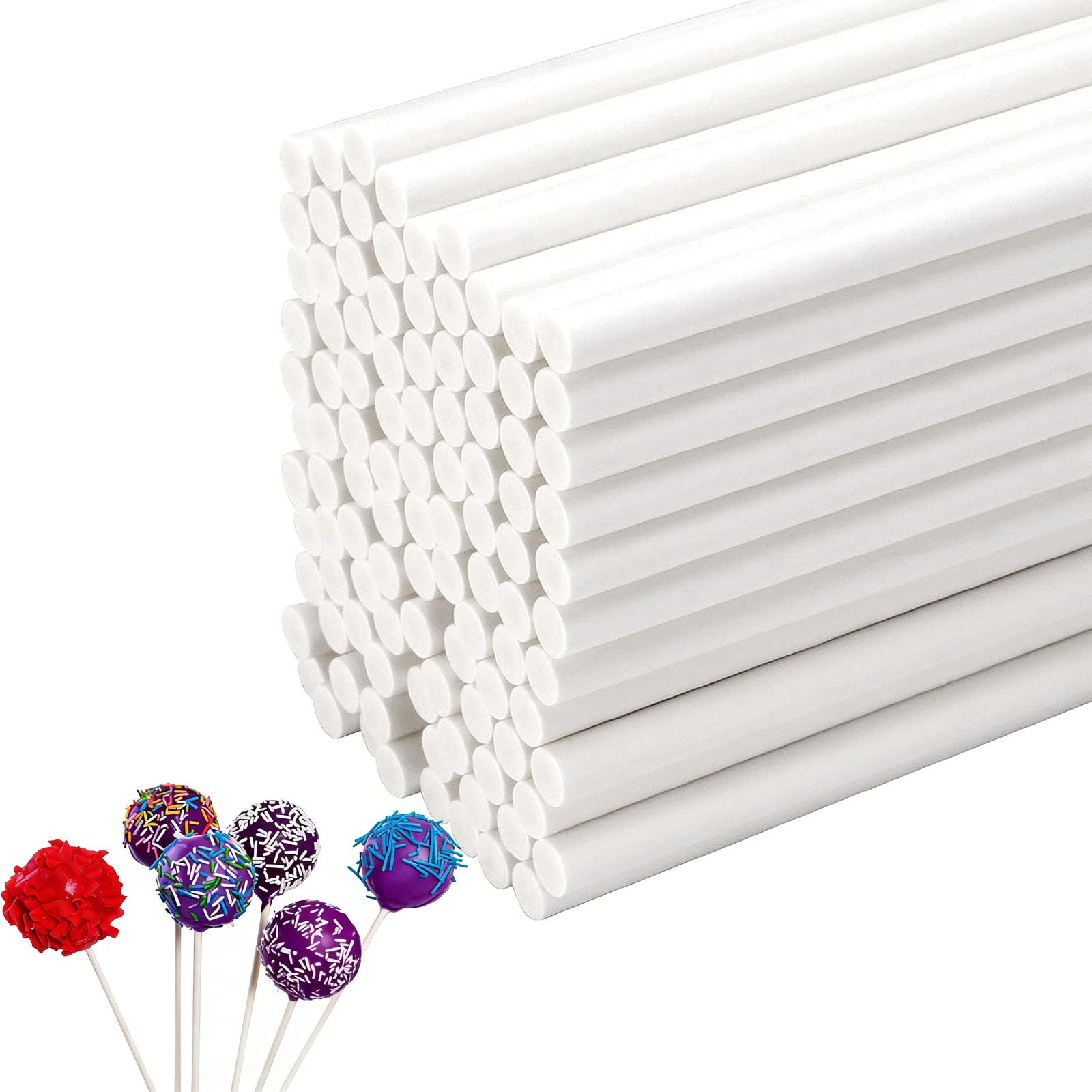 JEUIHAU 2000 PCS 6 Inches Lollypop Sticks, Paper Treat Stick, White Sucker Sticks, Treat Lollipop Sticks