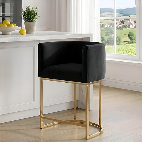 Miniatura 54 de Juego de 4 taburetes de bar contemporáneos de lino color crema, de 32 pulgadas, de tela tapizada, altura de mostrador, taburetes de cocina con base