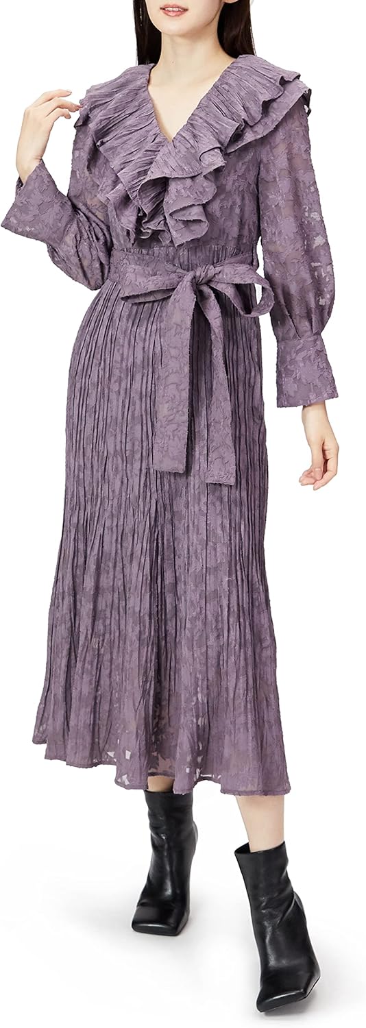 Amazon.co.jp: [スナイデル] ボリュームフリルジャガードドレス  