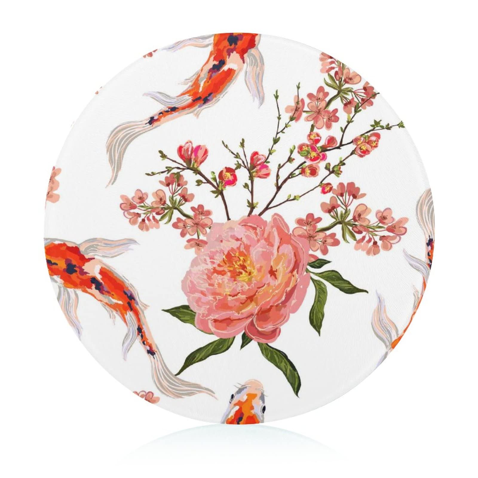 Planche en verre trempé fleur poisson rouge de haute résistance, plaque durable 20 cm
