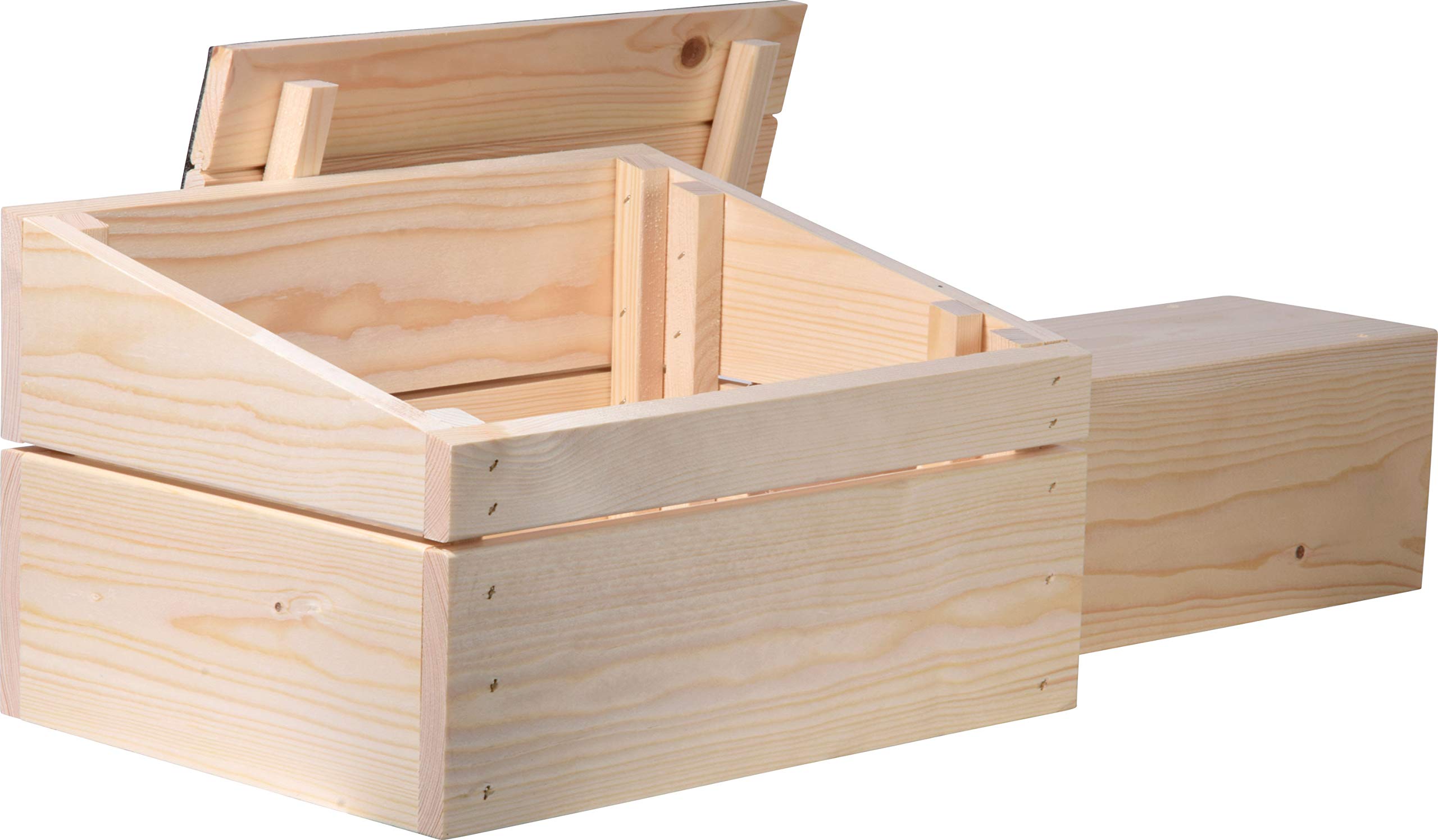 dobar® 22227FSCe Igelhaus Bitumendach Bausatz - Igelschafhaus extra Langer Eingang - Igelhöhle Massivholz - Behausung Igel/Braunbrustigel/Weißbrustigel - Ohne Boden - 74,5 x 29 x 24 cm - Schwarz