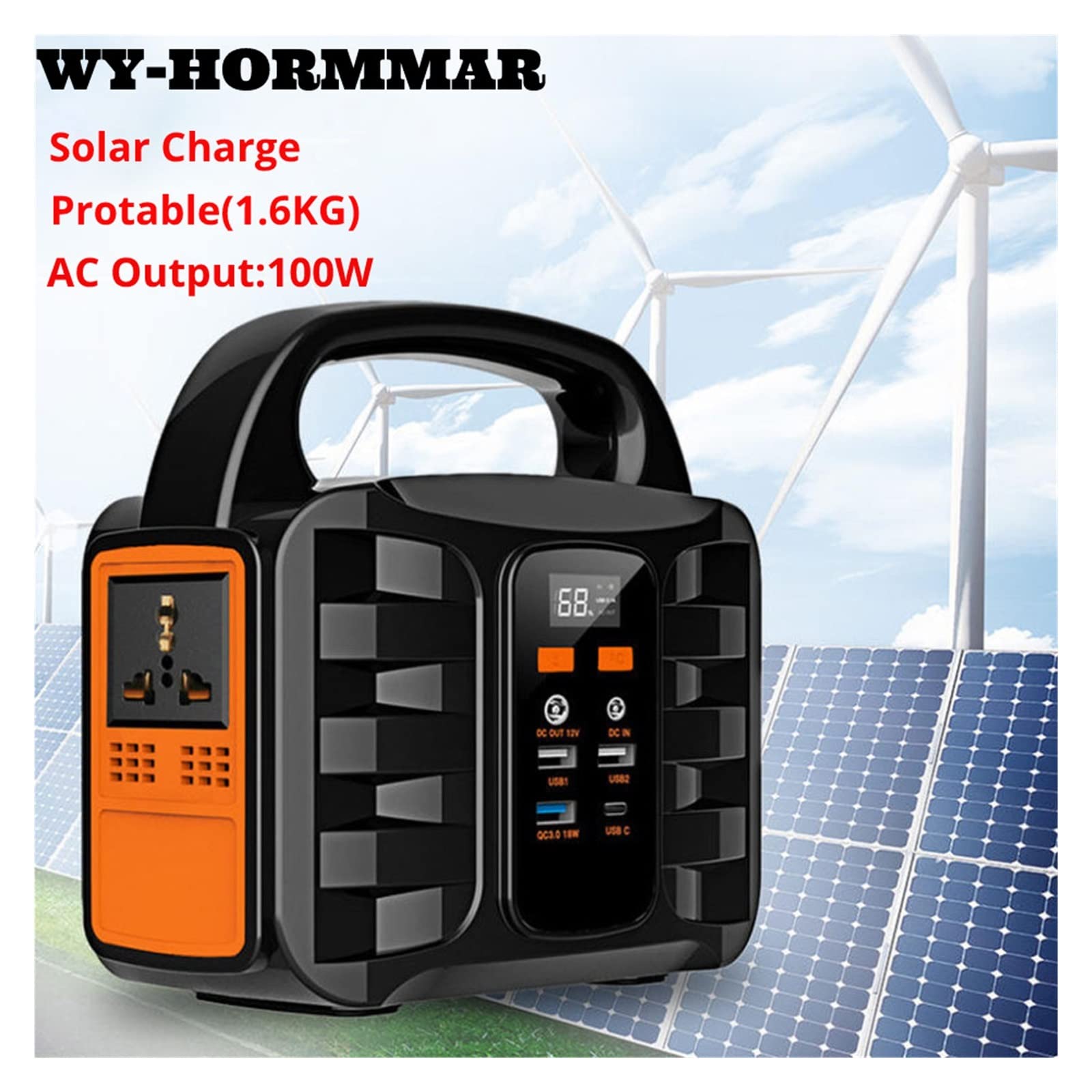 Portable Power Bank 110V 220V Power Station 100W Générateur Solaire Dc Powerstation Lifepo4 pour Camping en Plein Air Batterie (Color : POWERSTATION-T, Size : 220V_UK)
