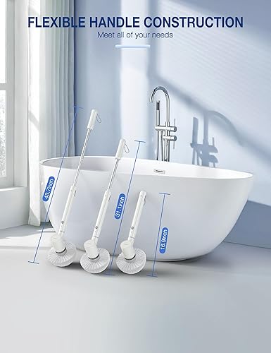 Miniatura 7 de Limpiador eléctrico giratorio, cepillo de limpieza inalámbrico con rotación bidireccional, limpiador de ducha eléctrico con brazo de extensión