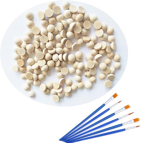 Miniatura 6 de 100 bolas de madera de media bola de 1 pulgada de diámetro, sin terminar, natural, mini bolas de madera divididas para proyectos de bricolaje,