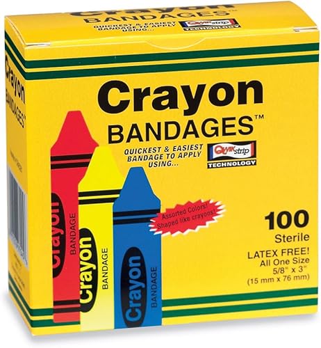 SmileMakers Adhesivo de vendajes de crayón - 100 por paquete