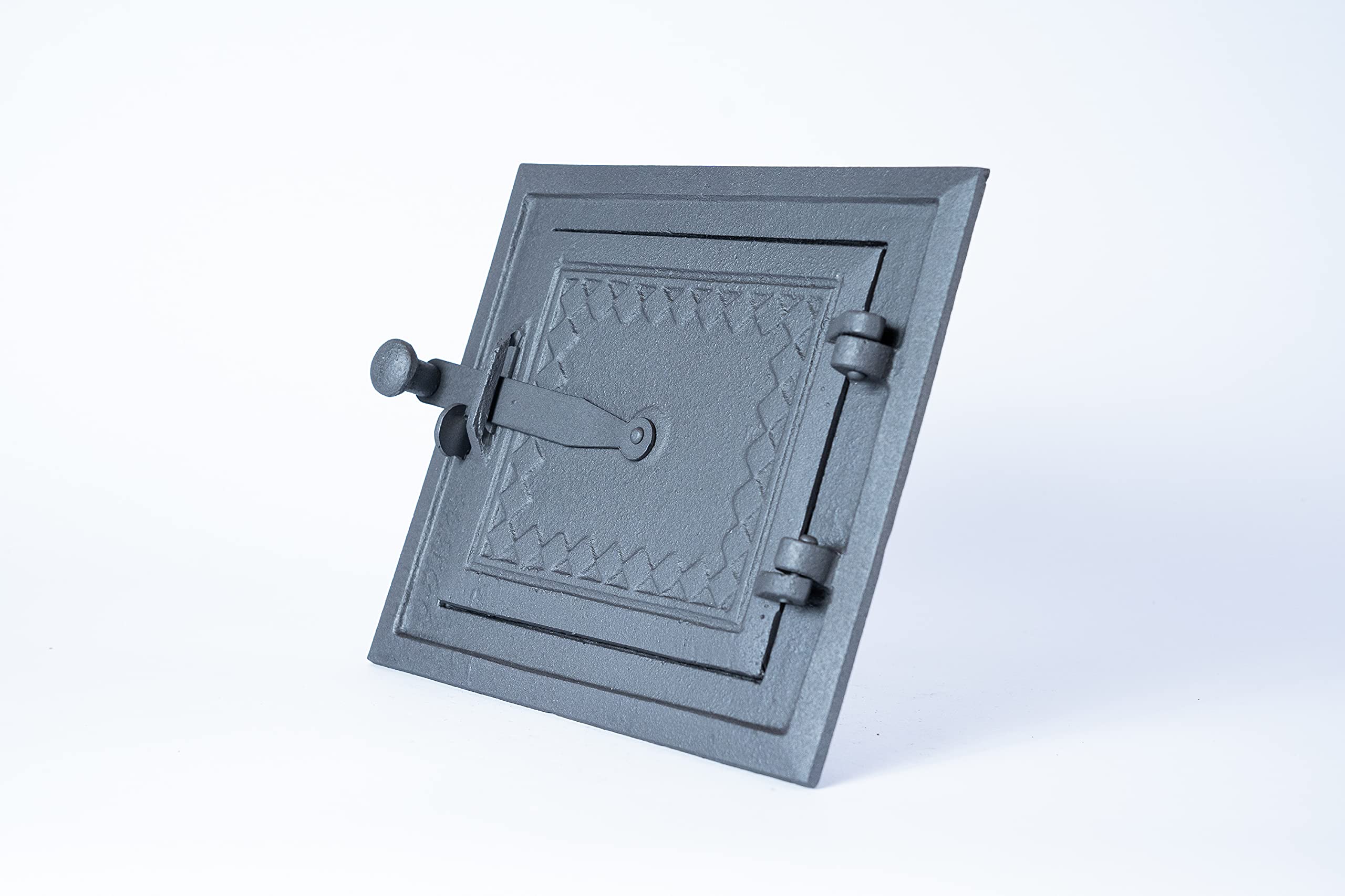 Euro Sezam - puerta de horno de hierro fundido de grafito - puerta de horno maciza y gruesa - puerta de horno de pizza - DZ057 - puerta simple con cerradura - 255x215 mm