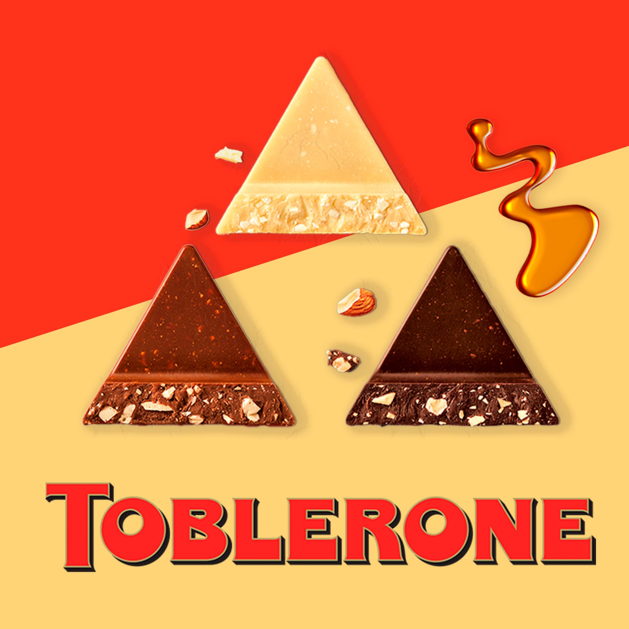 Toblerone Surtido de Mini Chocolate Suizo Mix de Sabores: Chocolate con Leche, Chocolate Blanco y Chocolate Negro con Nougat de Miel y Almendras, Pack 904g