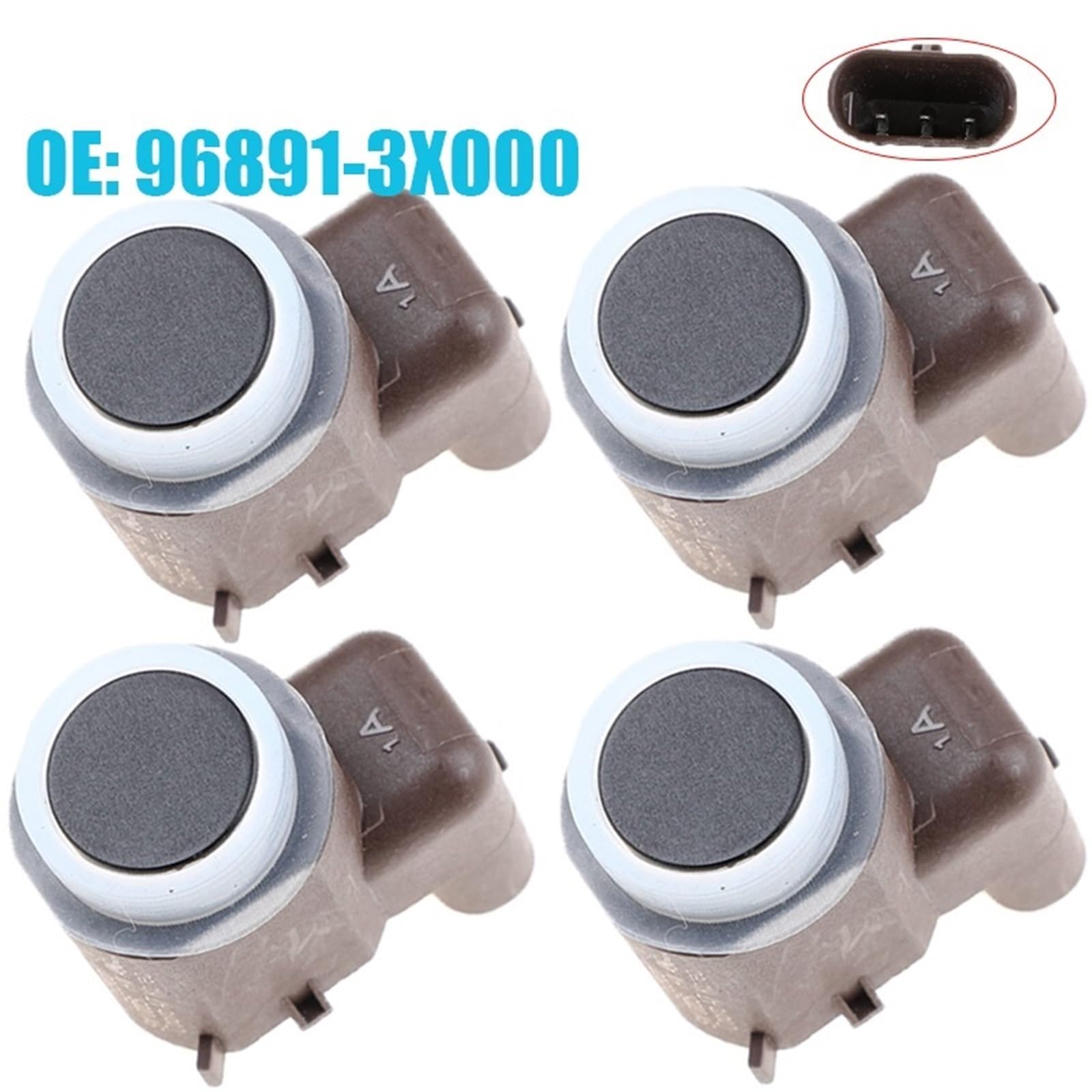 Reemplazo del Sensor de estacionamiento Sensor de Aparcamiento PDC 96891-3X000 968913X000 para Hyundai para Kia(4 pcs Black)