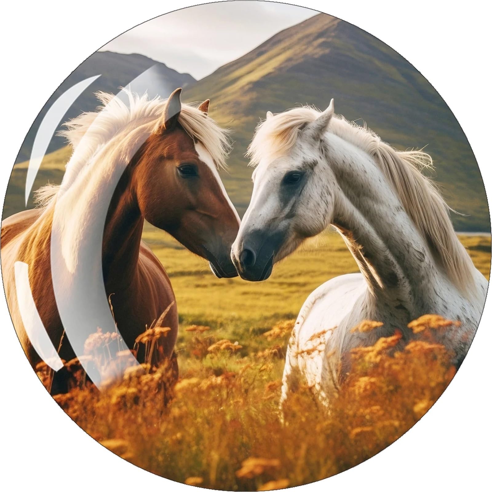 Fridge Magnets 6pcs Horse Refrigerator Magnet Glass Decorative 30MM Kitchen Stickers Whiteboard Notes Fixed(Color-05)