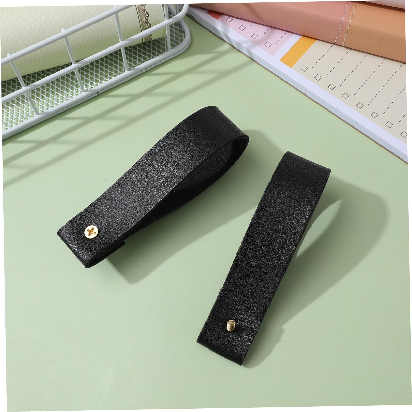 Correas de Barra de Cortina de PU, Ganchos para Toallas de baño, 4 Piezas, diseño montado en la Pared para baño Cocina Dormitorio