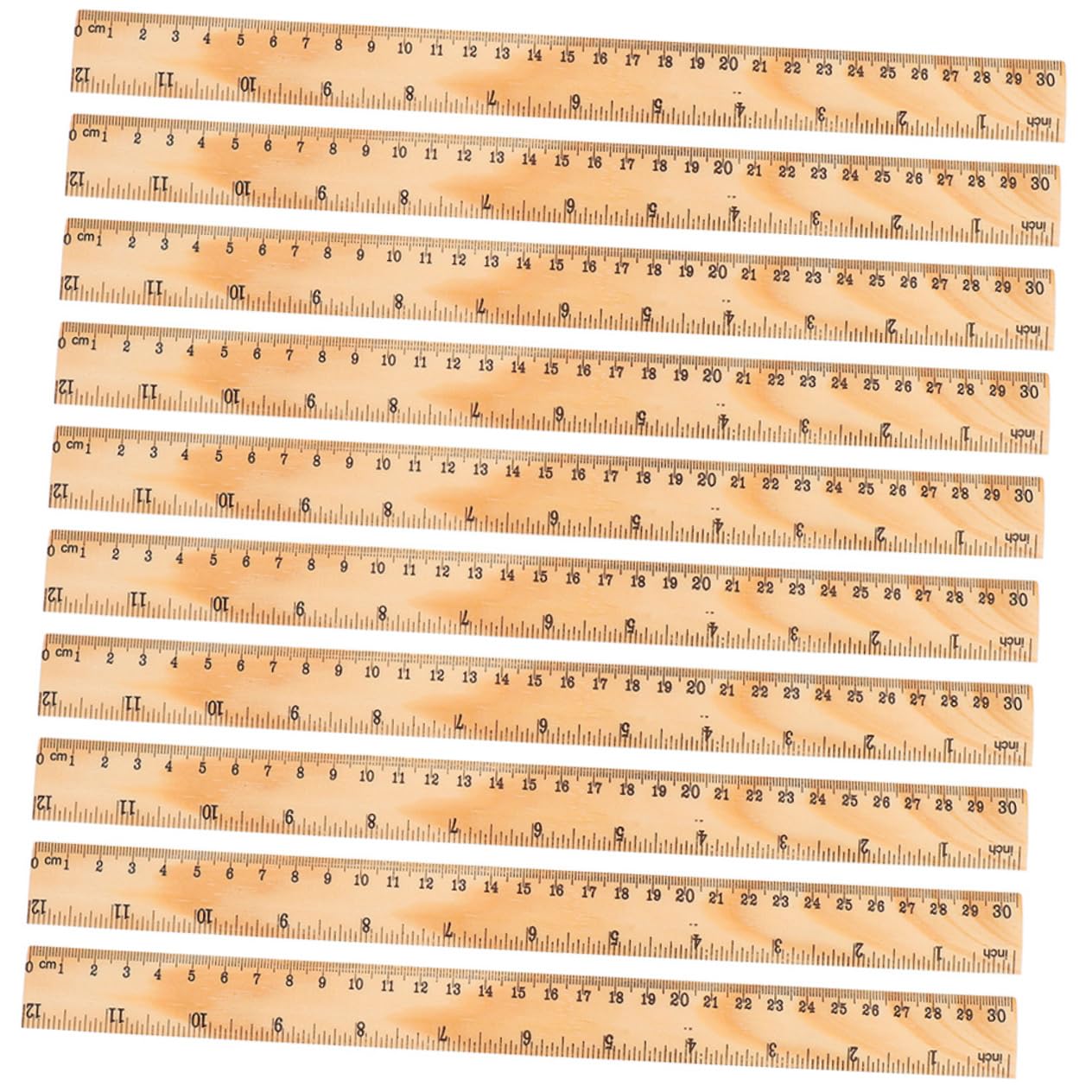 NUOBESTY 72 Piezas Regla Recta De Madera Regla De Escala Escuela Oficina para Estudiantes Útiles Escolares y Centímetros