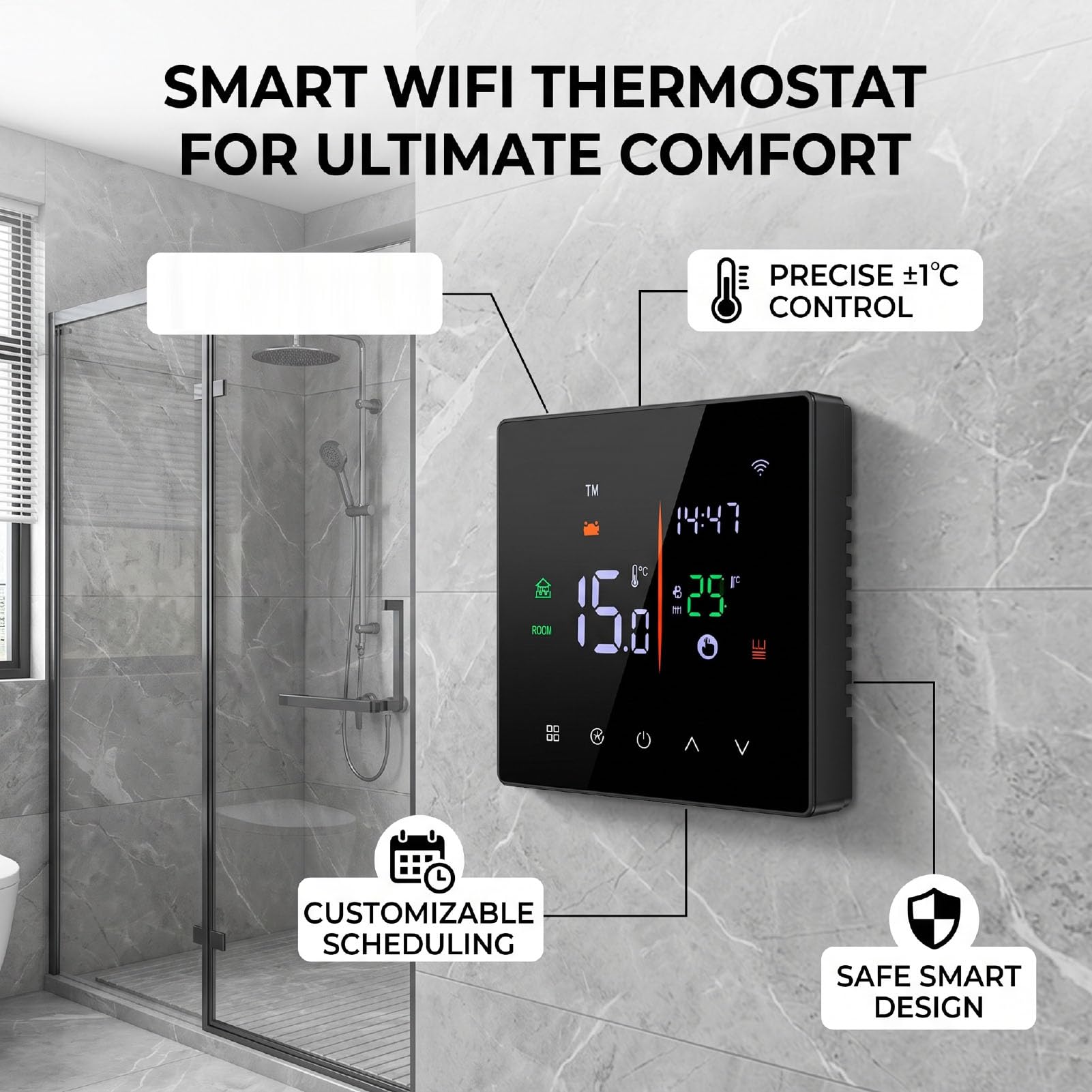 Fabater Termostato Intelligente con Controllo Remoto APP