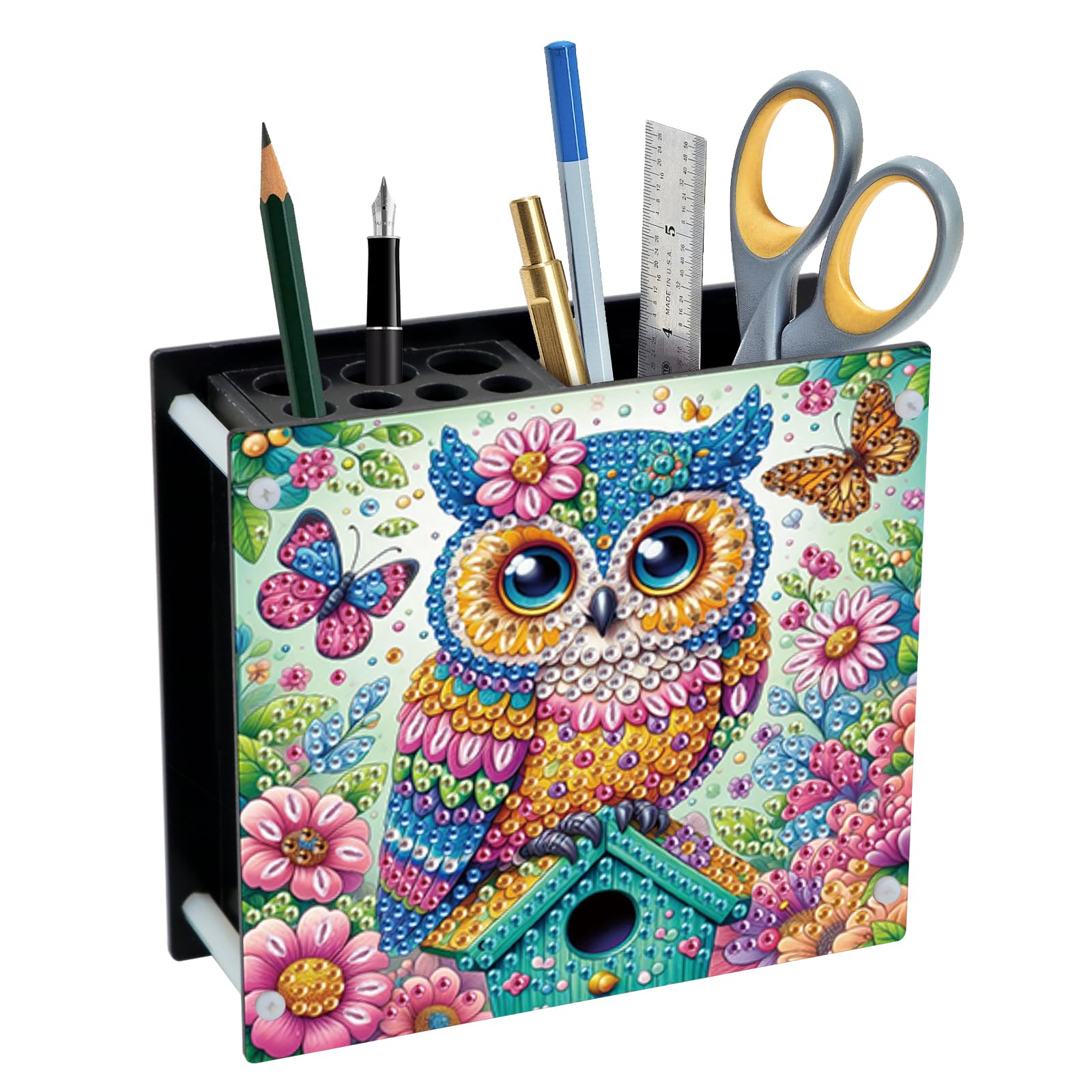 DIY 5D Diamond Painting Pen Holder – Cute Wise Owl