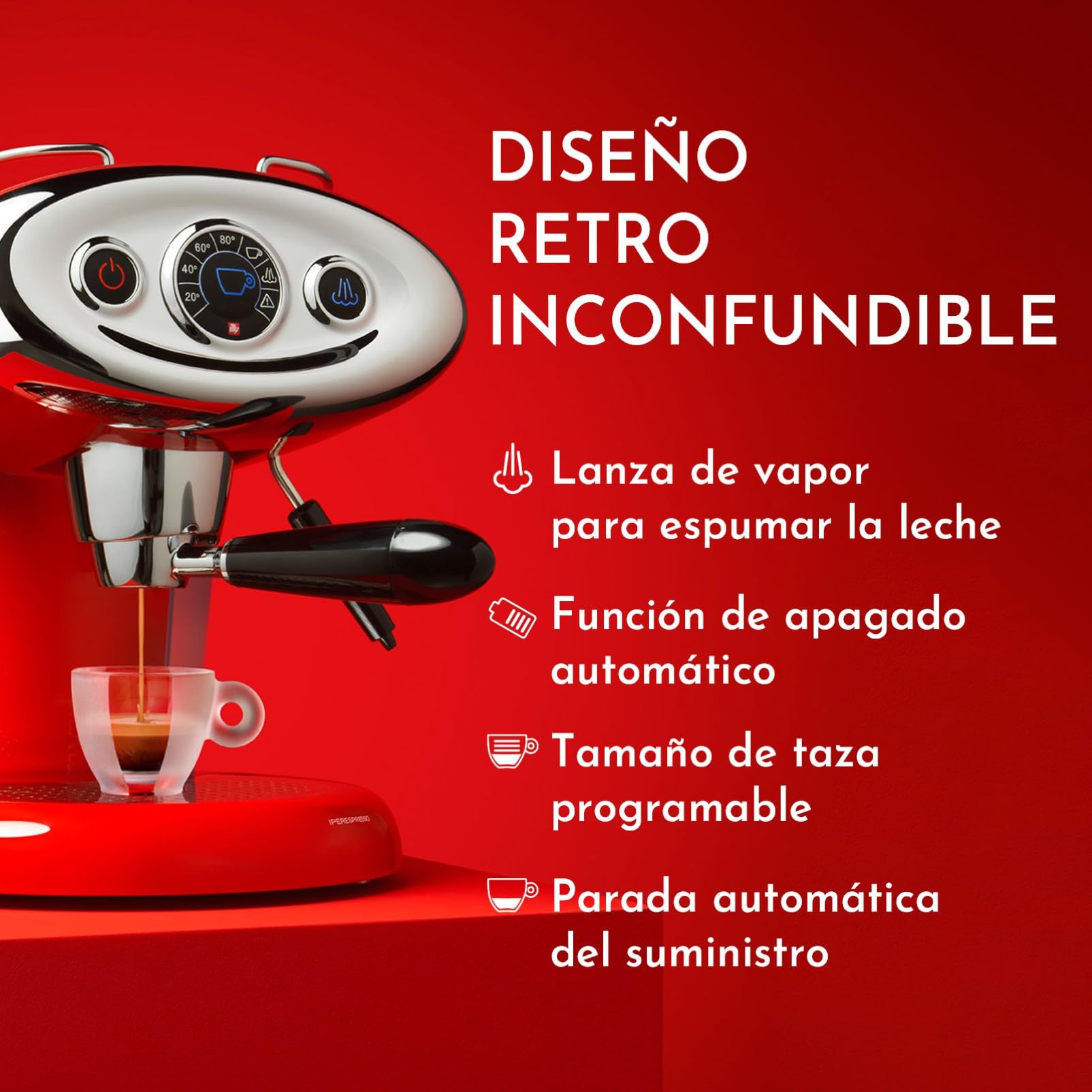illy, Máquina de Café Iperespresso X7.1, Color Blanco | Café Espresso, Vaporizador para Cappuccino, Apagado y Descalcificación Automática, Compatible con Cápsulas Iperespresso