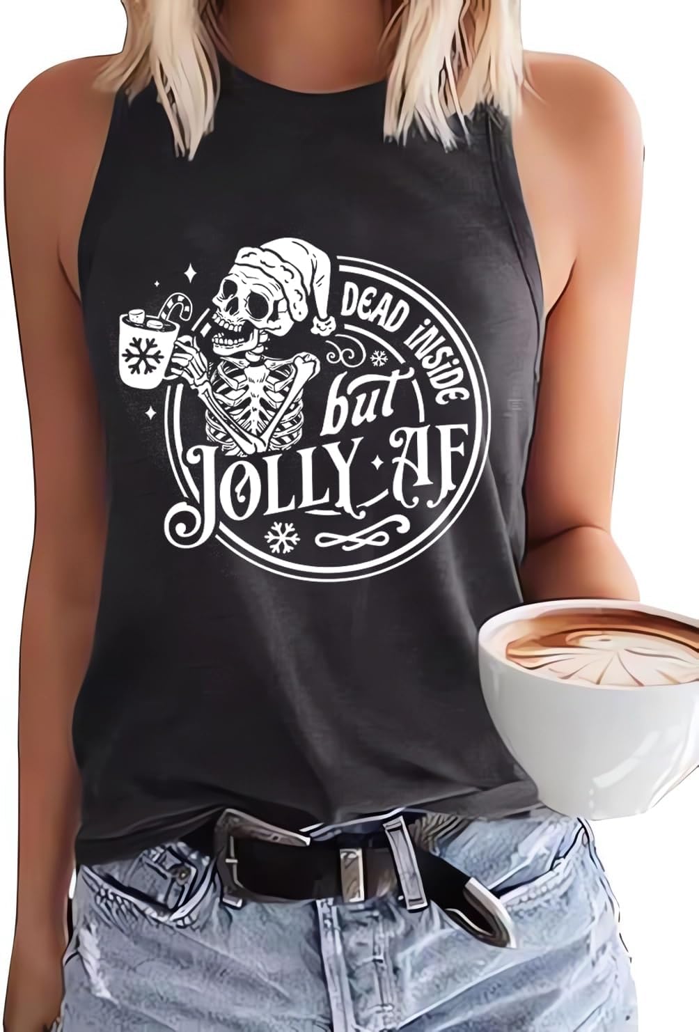 Womens Funny Skull Graphic Tank Tops Skeleton Funny Gothic Graphic Casual Sleeveles...