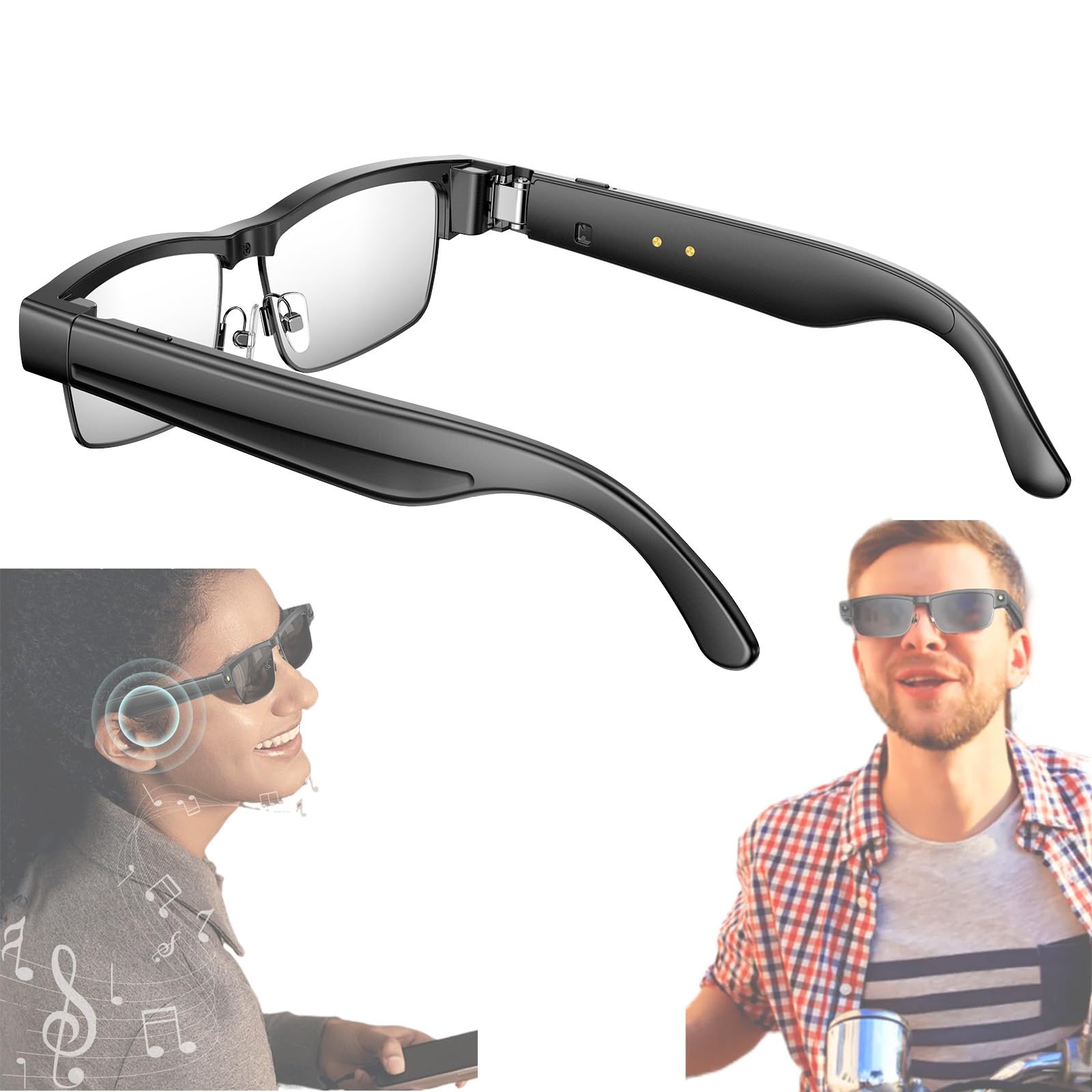AI Smart Glasses 8MP Camera Support ChatGPT 1080P Video Recording Sunglasses For Real-Time Translation 1200P Stabilization Bluetooth 5