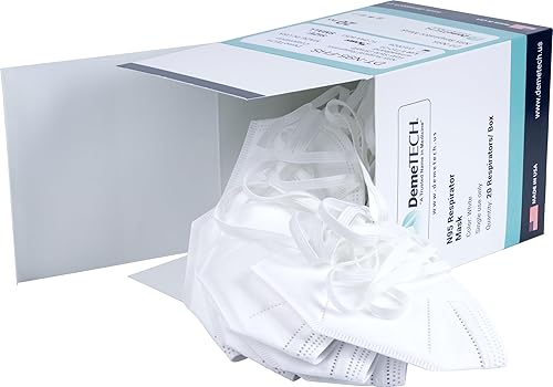 Miniatura 6 de DEMETECH Mascarilla respiradora N95, aprobada por NIOSH, fabricada en los Estados Unidos, paquete de 20