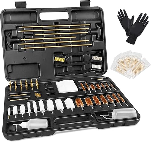 Gun Cleaning Kit, Rifle Pistol Shotgun Handgun Cleaning Kit with Case, Universal Gun Cleaning Kit Gun Accessories Brushes for All Caliber Guns