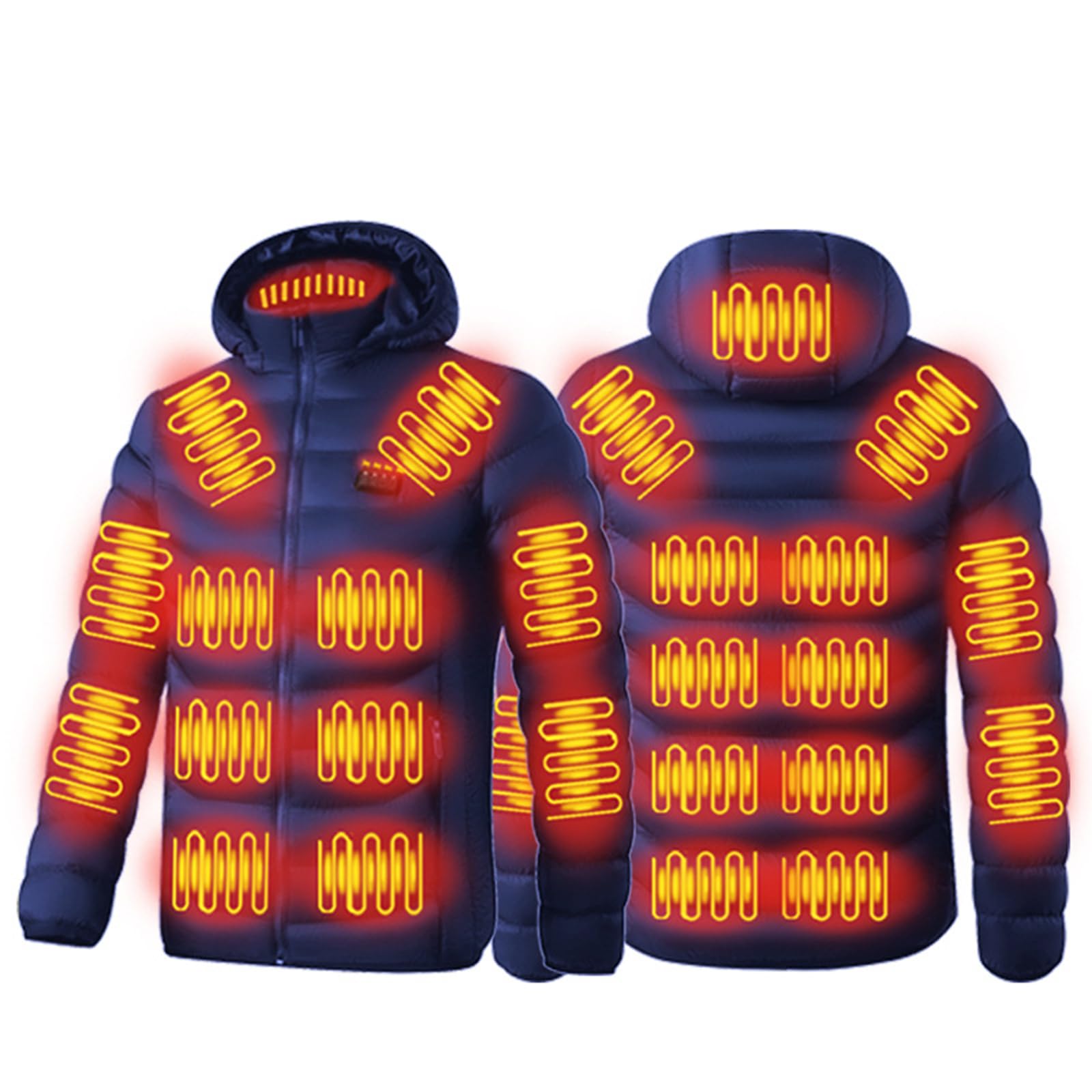 GLFNB Upgraded Heated Jacket, 21 Heating Zones for Men, Electric Heated Outdoor Coat with 3 Temperatures for Outdoor Camping