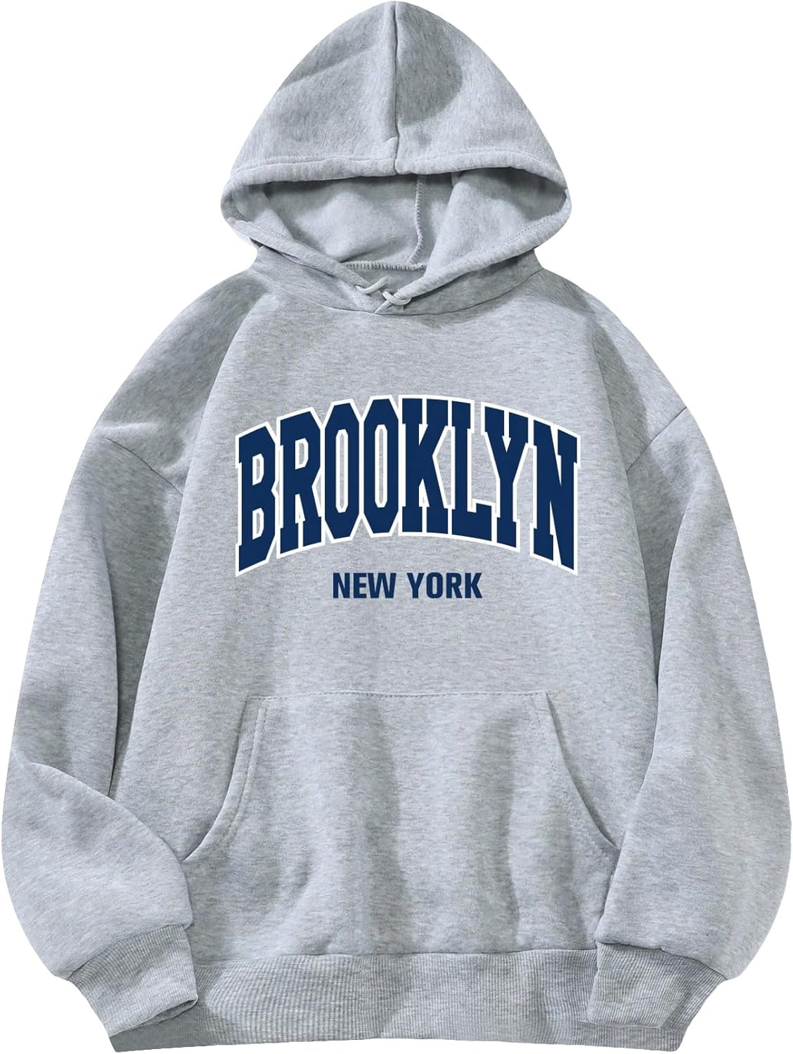 SHENHE Women's Slogan Letter Print Long Sleeve Hooded Sweatshirt Pullover Hoodie Tops