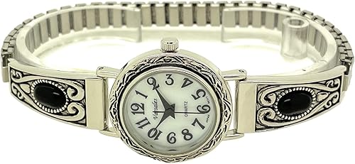 Miniatura 4 de Reloj de moda Vars, V6337 con banda elástica elástica y piedras negras occidentales para mujer, Moderno