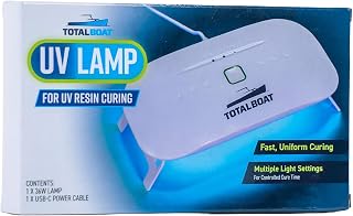 TotalBoat 36W UV Resin Curing Lamp: 24 LEDs, 3 Timers (60s/90s/150s), Large 6x3" Area for Fast Even Cures in Jewelry, Crafts & DIY