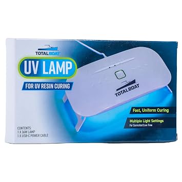 TotalBoat Foldable UV Light with Timer Settings for Resin Curing - 36W | Set Timer to 60s, 90s, or 150s; 24 LEDs for Fast, Even Cures; Use for Jewelry, Crafts, Decor, Castings, and DIY Projects