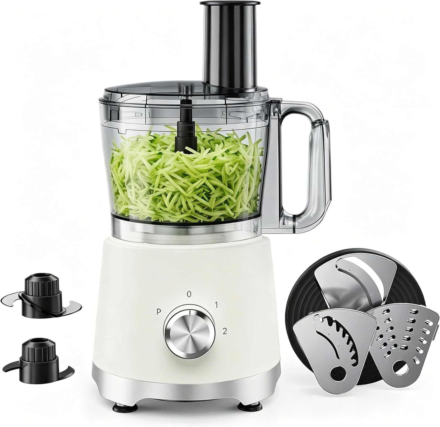 Simple Deluxe 10.5 Cup Food Processor, Multi-Functional Vegetable Choppers Food Grinder with Slicing Shredding Chopping Kneading, Suitable for Smoothie Fruit Dough, 2.6QT, Classic Black