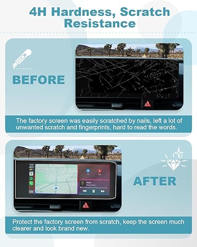 Miniatura 28 de CDEFG Protector de pantalla de vidrio para Telluride: Protector de pantalla táctil para pantalla de automóvil, vidrio templado 9H, antiarañazos