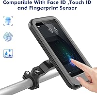 Vista 4 de Soporte para teléfono inteligente de bicicleta impermeable hasta 6.7 pulgadas soporte fuerte fijación a prueba de golpes