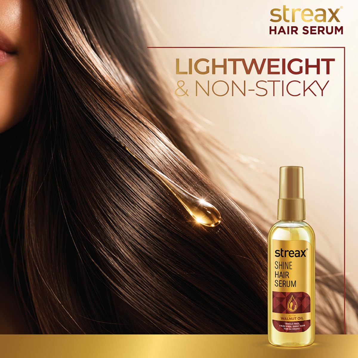 Streax Hair Serum 200ml, Hair serum for Dry & Frizzy Hair, for Women & Men, for Curly Hair, Wavy Hair, Straight Hair, Silk & Shine Vitalised with Walnut Oil 4